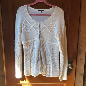 Vintage 80s GAP wWhite Cable Knit Cardigan